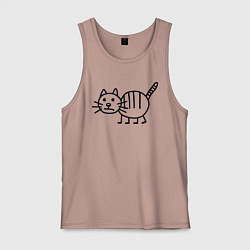 Мужская майка Рисунок кота