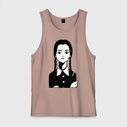 Майка мужская хлопок Wednesday Addams, цвет: пыльно-розовый