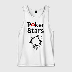 Майка мужская хлопок Poker Stars, цвет: белый