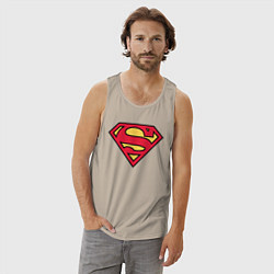 Майка мужская хлопок Superman logo, цвет: миндальный — фото 2