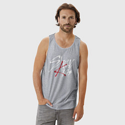 Майка мужская хлопок Stray Kids, цвет: меланж — фото 2