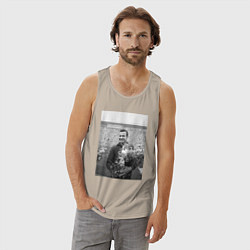 Майка мужская хлопок Великий Лев Яшин, цвет: миндальный — фото 2