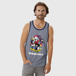 Майка мужская хлопок UNDERTALE, цвет: синяя тельняшка — фото 2