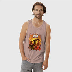 Майка мужская хлопок DOOM, цвет: пыльно-розовый — фото 2