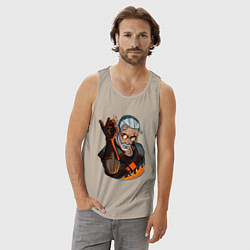 Майка мужская хлопок Ведьмак, цвет: миндальный — фото 2