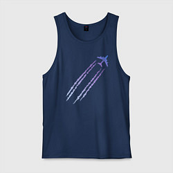 Майка мужская хлопок Самолёт, цвет: тёмно-синий