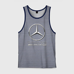 Майка мужская хлопок MERCEDES-BENZ AMG, цвет: синяя тельняшка