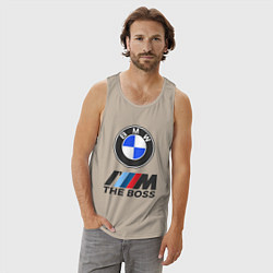 Майка мужская хлопок BMW BOSS, цвет: миндальный — фото 2
