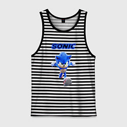 Майка мужская хлопок SONIC, цвет: черная тельняшка