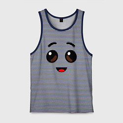 Майка мужская хлопок ЛИЦО БАНАНА ИЗ FORTNITE, цвет: синяя тельняшка