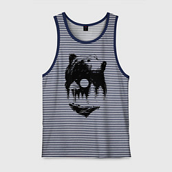 Майка мужская хлопок Bear, цвет: синяя тельняшка