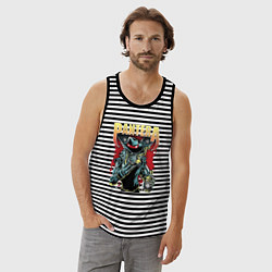 Майка мужская хлопок Pantera, цвет: черная тельняшка — фото 2