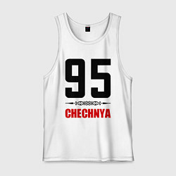 Майка мужская хлопок 95 Chechnya, цвет: белый
