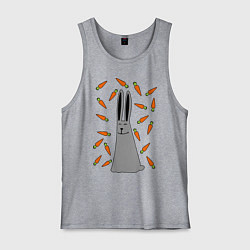 Майка мужская хлопок Кролик в морковке, цвет: меланж