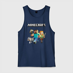 Майка мужская хлопок MINECRAFT, цвет: тёмно-синий