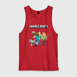 Майка мужская хлопок MINECRAFT, цвет: красный