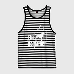 Майка мужская хлопок The Dogfather - пародия, цвет: черная тельняшка