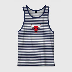 Майка мужская хлопок CHICAGO BULLS, цвет: синяя тельняшка