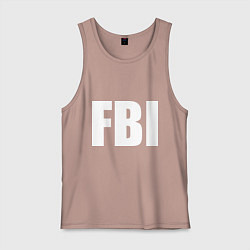 Майка мужская хлопок FBI, цвет: пыльно-розовый