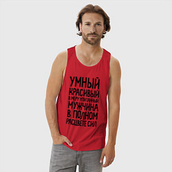 Майка мужская хлопок В меру упитанный мужчина, цвет: красный — фото 2