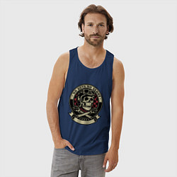 Майка мужская хлопок No guts no glory, цвет: тёмно-синий — фото 2