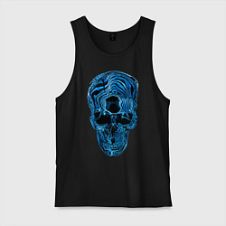 Майка мужская хлопок Skull - illusion, цвет: черный