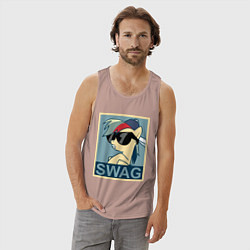 Майка мужская хлопок Rainbow Dash swag, цвет: пыльно-розовый — фото 2