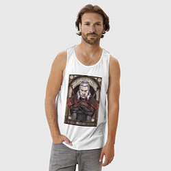 Майка мужская хлопок The Witcher, Geralt, Ведьмак,, цвет: белый — фото 2