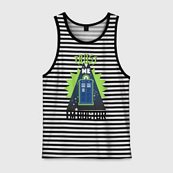 Майка мужская хлопок Trust me, i'm doctor who, цвет: черная тельняшка