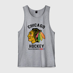 Майка мужская хлопок CHICAGO BLACKHAWKS NHL, цвет: меланж