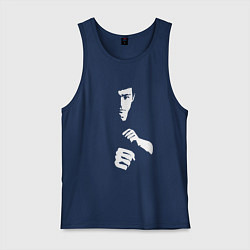 Майка мужская хлопок Брюс Ли, цвет: тёмно-синий