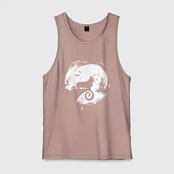 Мужская майка Полнолуние Корги