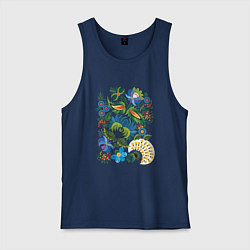 Майка мужская хлопок Славянский орнамент, цвет: тёмно-синий