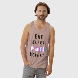 Майка мужская хлопок Fall Guys, цвет: пыльно-розовый — фото 2