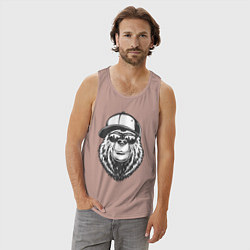 Майка мужская хлопок Медведь, цвет: пыльно-розовый — фото 2