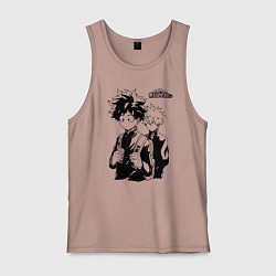 Майка мужская хлопок Моя геройская академия, цвет: пыльно-розовый