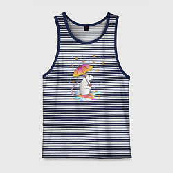 Мужская майка Крыса под зонтиком