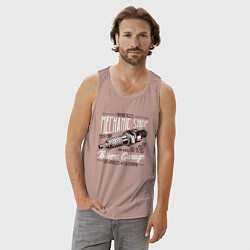 Майка мужская хлопок Свеча мотоцикла, цвет: пыльно-розовый — фото 2