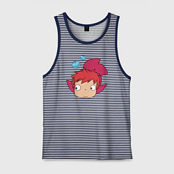 Мужская майка Рыбка Поньо на утесе