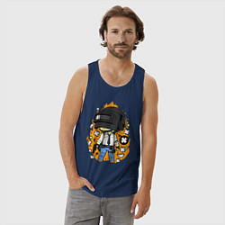 Майка мужская хлопок PUBG, цвет: тёмно-синий — фото 2