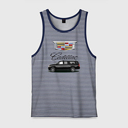 Майка мужская хлопок Cadillac, цвет: синяя тельняшка