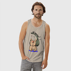 Майка мужская хлопок ЕЁ КОТИК ПАРНЫЕ, цвет: миндальный — фото 2