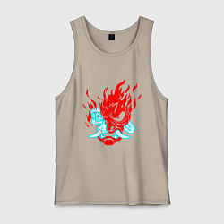 Мужская майка Cyberpunk neon samurai