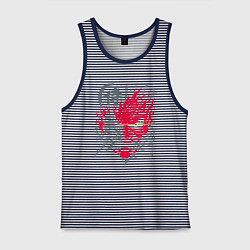 Майка мужская хлопок Samurai 77 V 2, цвет: синяя тельняшка