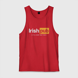 Майка мужская хлопок Irish Pub, цвет: красный