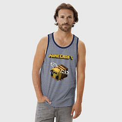 Майка мужская хлопок Minecraft, цвет: синяя тельняшка — фото 2