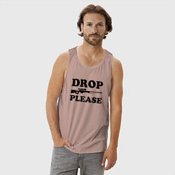 Майка мужская хлопок Drop Please, цвет: пыльно-розовый — фото 2