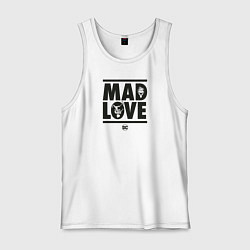 Майка мужская хлопок Mad love, цвет: белый