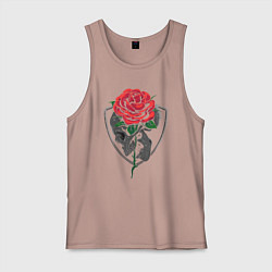 Майка мужская хлопок Skull&Rose, цвет: пыльно-розовый