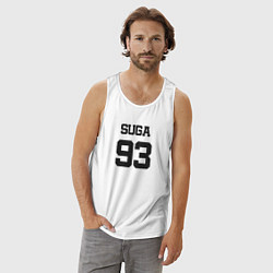Майка мужская хлопок BTS - Suga 93, цвет: белый — фото 2